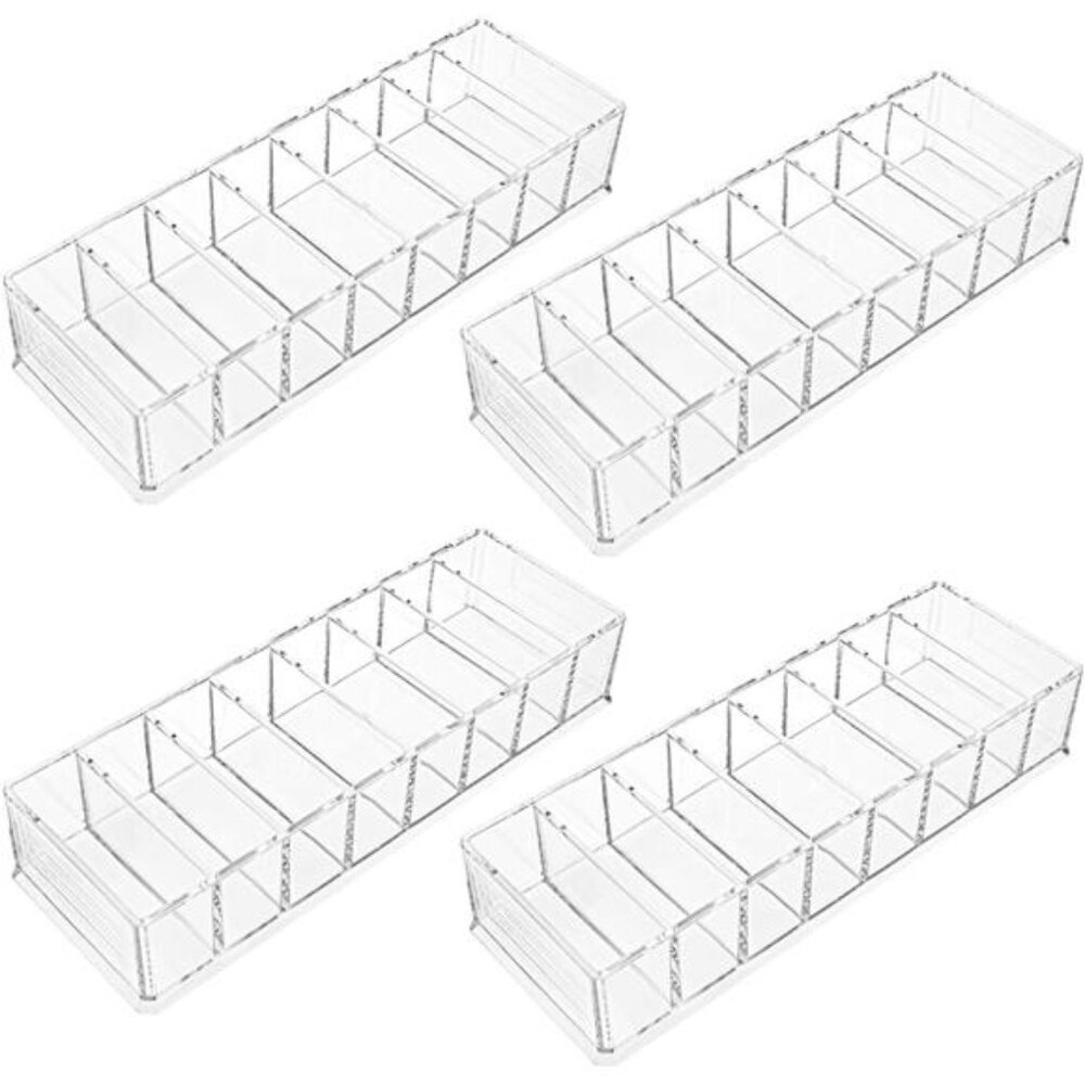 4 Pack Acrylic Compact Organizer Cosmetics Beauty Care Powder Holder Blushes